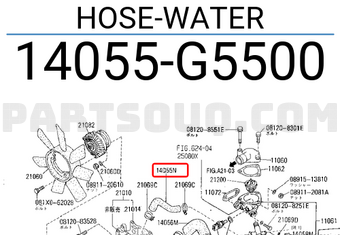 Nissan 14055G5500 HOSE-WATER