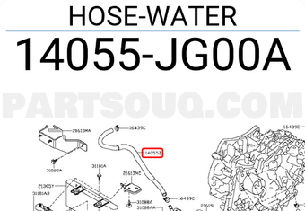 Nissan 14055JG00A HOSE-WATER