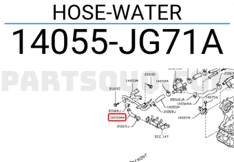 Nissan 14055JG71A HOSE-WATER