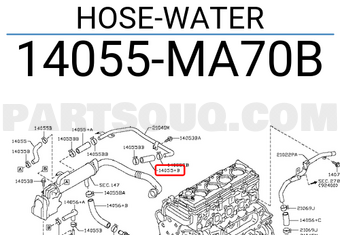 Nissan 14055MA70B HOSE-WATER