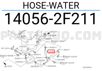 Nissan 140562F211 HOSE-WATER