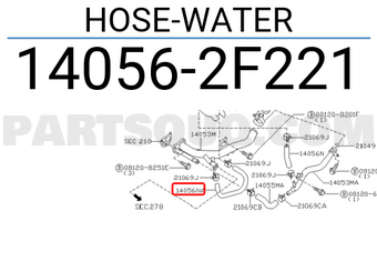 Nissan 140562F221 HOSE-WATER