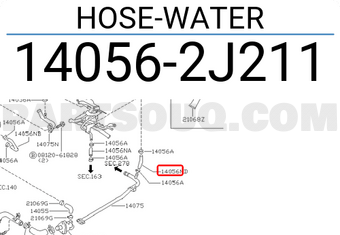 Nissan 140562J211 HOSE-WATER