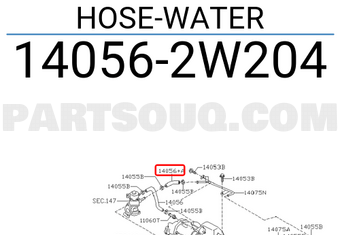 Nissan 140562W204 HOSE-WATER