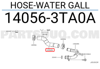 Nissan 140563TA0A HOSE-WATER GALL