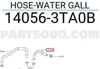 Nissan 140563TA0B HOSE-WATER GALL