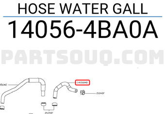 Nissan 140564BA0A HOSE WATER GALL