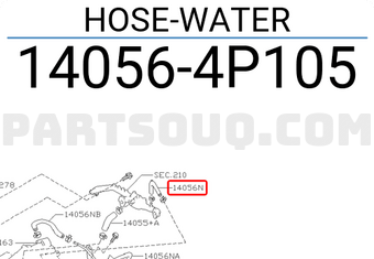 Nissan 140564P105 HOSE-WATER