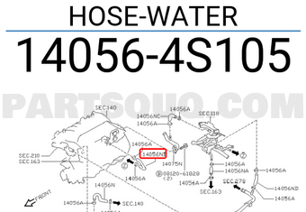Nissan 140564S105 HOSE-WATER