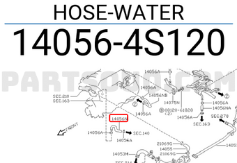 Nissan 140564S120 HOSE-WATER