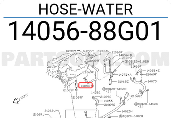 Nissan 1405688G01 HOSE-WATER