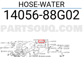 Nissan 1405688G02 HOSE-WATER