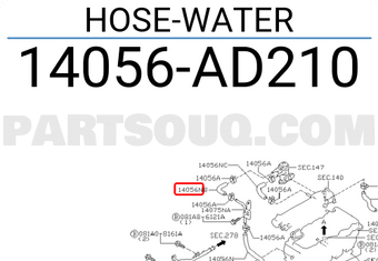 Nissan 14056AD210 HOSE-WATER