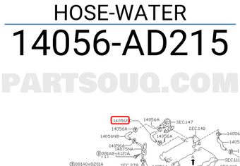 Nissan 14056AD215 HOSE-WATER