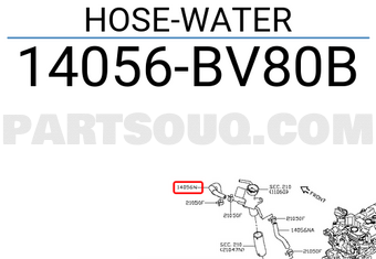 Nissan 14056BV80B HOSE-WATER