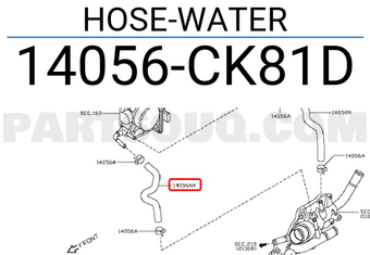 Nissan 14056CK81D HOSE-WATER