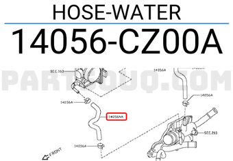 Nissan 14056CZ00A HOSE-WATER
