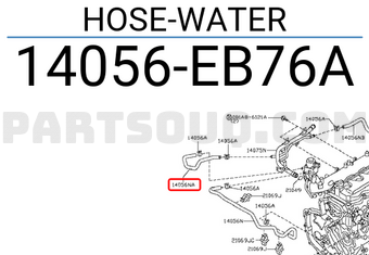 Nissan 14056EB76A HOSE-WATER
