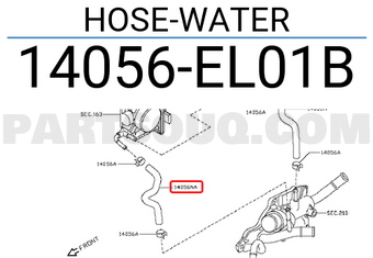 Nissan 14056EL01B HOSE-WATER