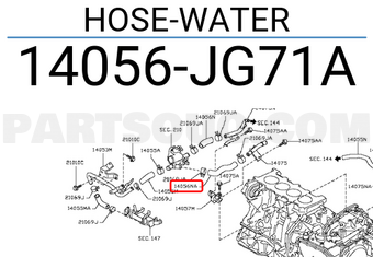 Nissan 14056JG71A HOSE-WATER