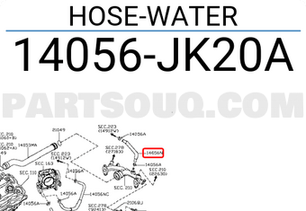 Nissan 14056JK20A HOSE-WATER