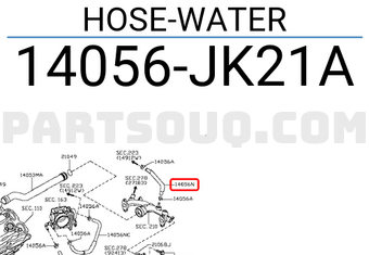 Nissan 14056JK21A HOSE-WATER