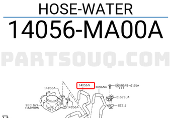 Nissan 14056MA00A HOSE-WATER
