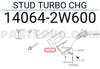 Nissan 140642W600 STUD TURBO CHG
