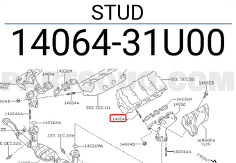 Nissan 1406431U00 STUD