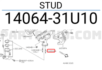 Nissan 1406431U10 STUD