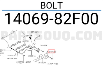 Nissan 1406982F00 BOLT