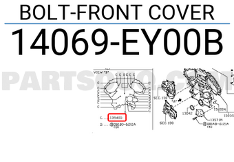 Nissan 14069EY00B BOLT-FRONT COVER