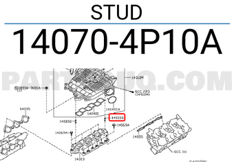 Nissan 140704P10A STUD