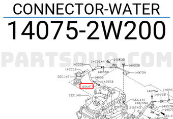 Nissan 140752W200 CONNECTOR-WATER