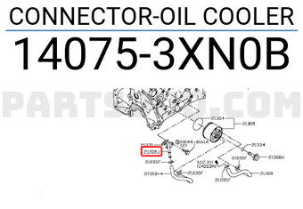 Nissan 140753XN0B CONNECTOR-OIL COOLER