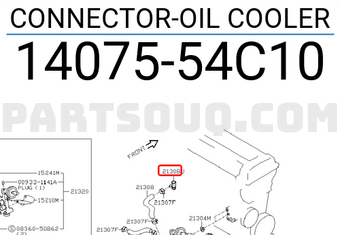 Nissan 1407554C10 CONNECTOR-OIL COOLER