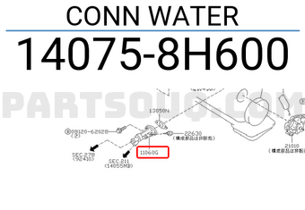 Nissan 140758H600 CONN WATER