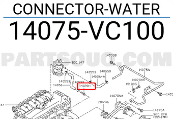 Nissan 14075VC100 CONNECTOR-WATER