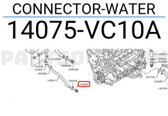 Nissan 14075VC10A CONNECTOR-WATER