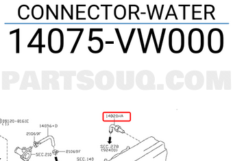 Nissan 14075VW000 CONNECTOR-WATER
