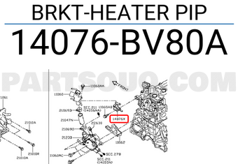 Nissan 14076BV80A BRKT-HEATER PIP