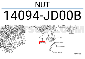 Nissan 14094JD00B NUT