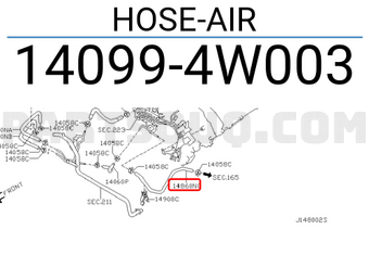 Nissan 140994W003 HOSE-AIR