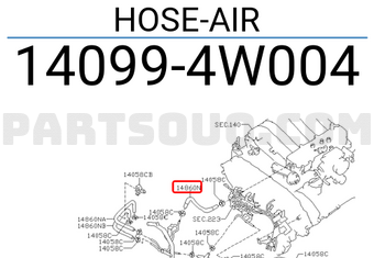 Nissan 140994W004 HOSE-AIR