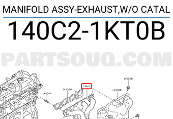 Nissan 140C21KT0B MANIFOLD ASSY-EXHAUST,W/O CATAL