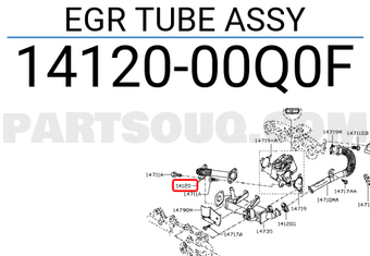 Nissan 1412000Q0F EGR TUBE ASSY