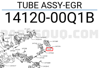 Nissan 1412000Q1B TUBE ASSY-EGR