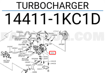 Nissan 144111KC1D TURBOCHARGER