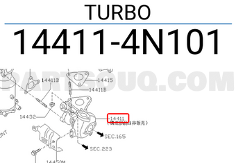 Nissan 144114N101 TURBO