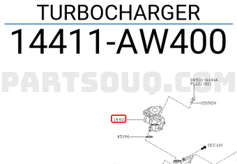 Nissan 14411AW400 TURBOCHARGER